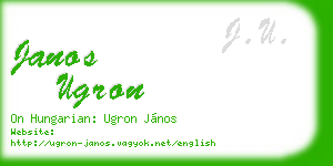 janos ugron business card